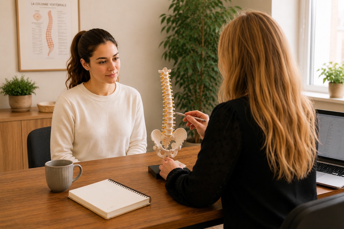 Chiropracteur en consultation — détail soin