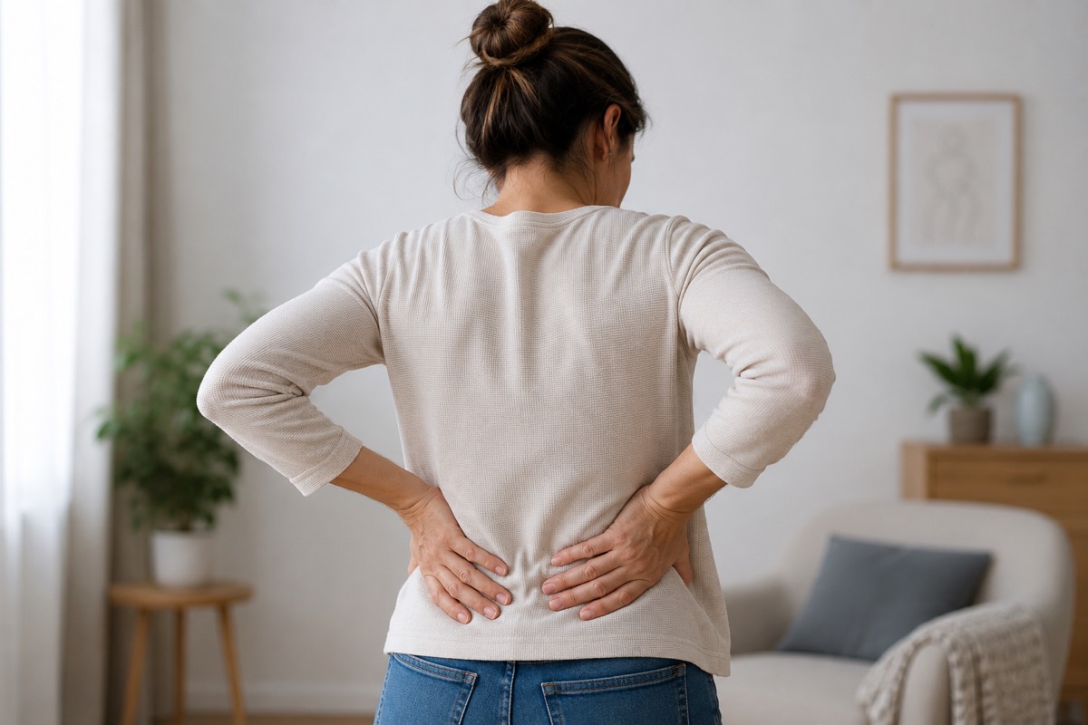 Femme souffrant de douleurs lombaires